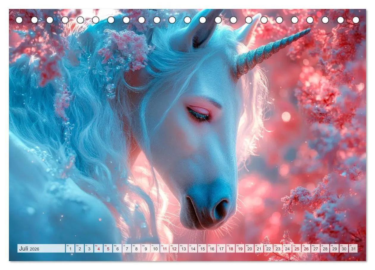 Bild: 9783516215601 | EINHORNZAUBER Traumhafte Glitzerwelt (Tischkalender 2026 DIN A5...