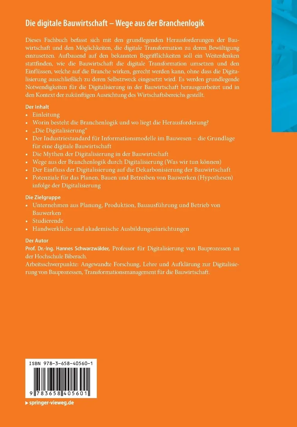 Rückseite: 9783658405601 | Die digitale Bauwirtschaft - Wege aus der Branchenlogik | Taschenbuch