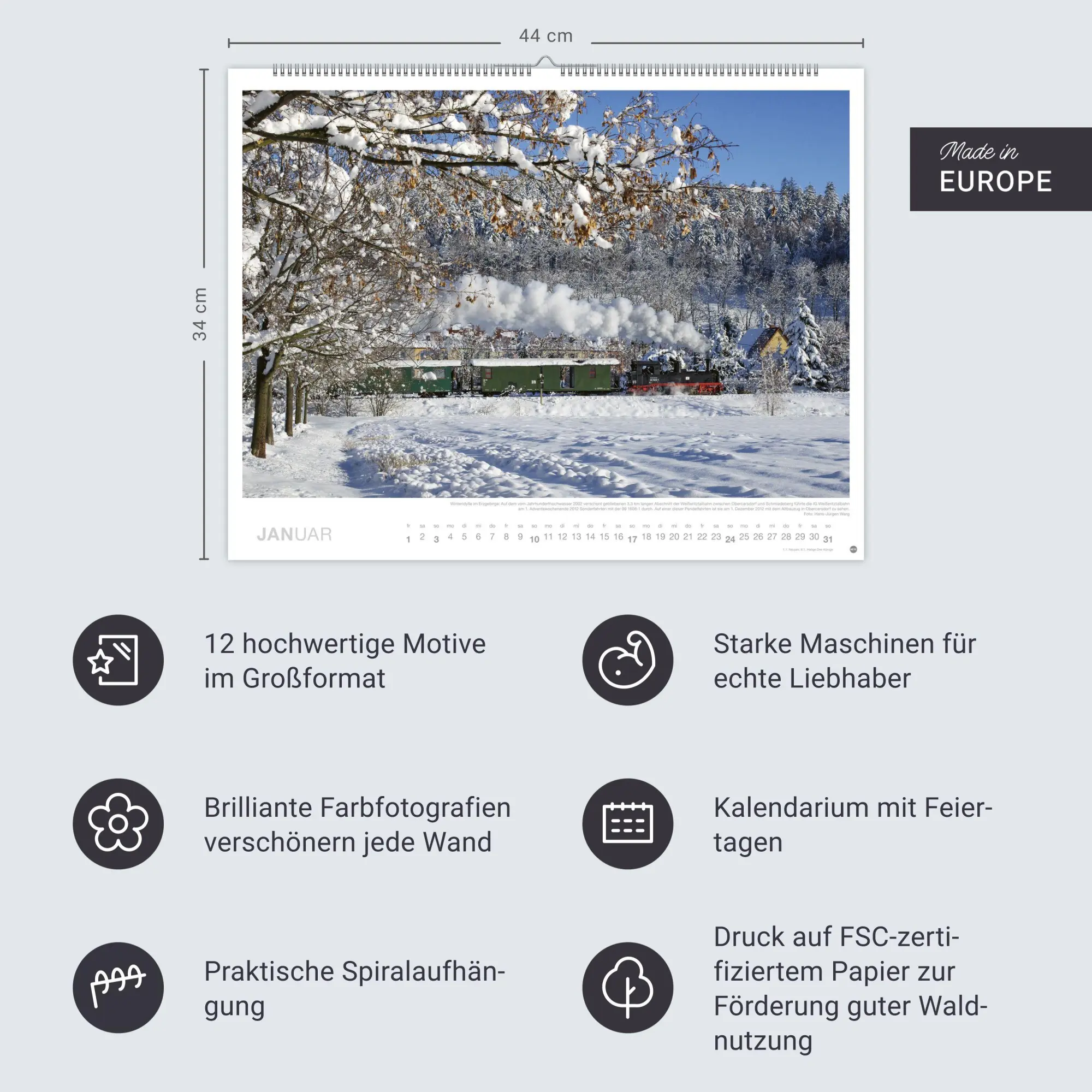 Bild: 9783756415601 | Eisenbahn-Romantik Posterkalender 2027 | Georg Wagner | Kalender
