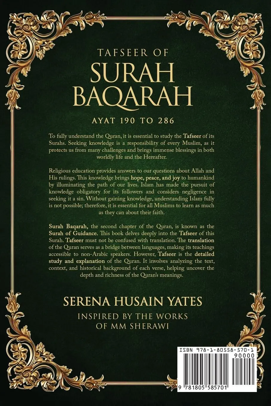 Rückseite: 9781805585701 | Tasfeer Of Surah Baqarah | Ayat 190 To 286 | Serena Yates | Buch