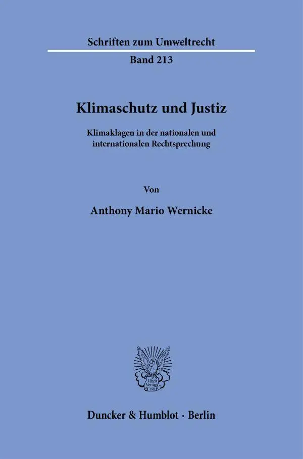 Cover: 9783428195701 | Klimaschutz und Justiz | Anthony Mario Wernicke | Taschenbuch | 380 S.