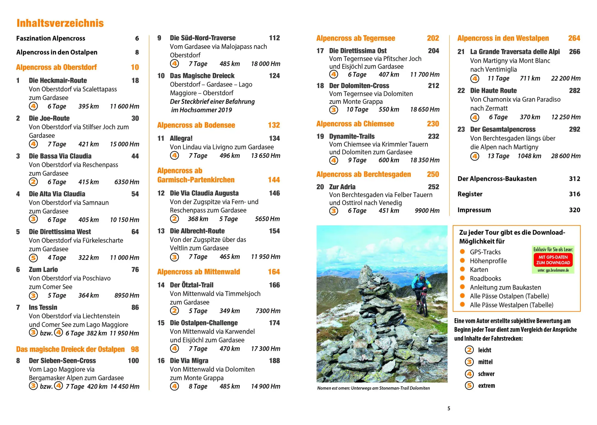 Bild: 9783734315701 | Alpencross mit dem Mountainbike | 23 Touren in den Ost- und Westalpen