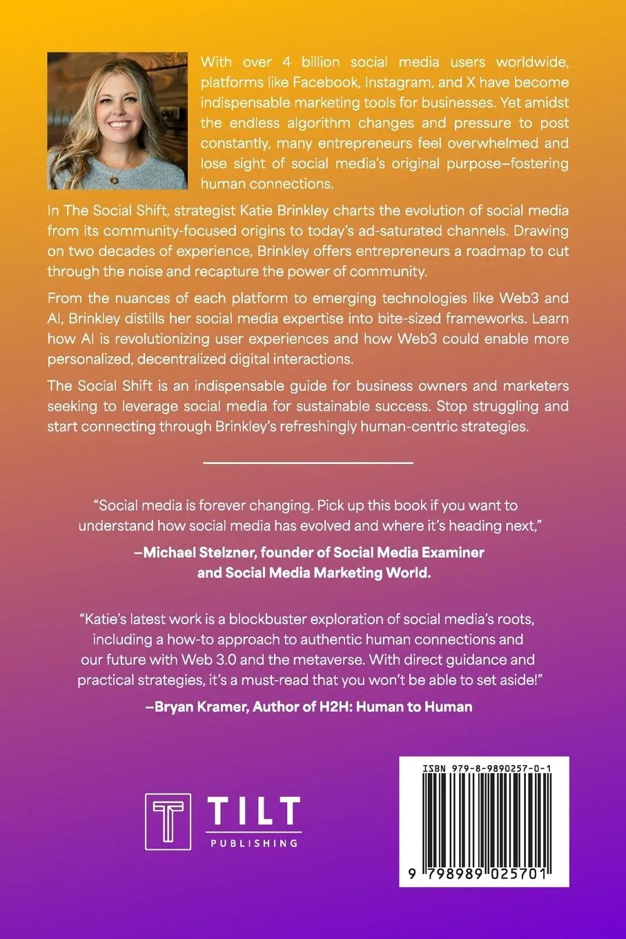 Rückseite: 9798989025701 | The Social Shift | The Road Back to Community | Katie Brinkley | Buch