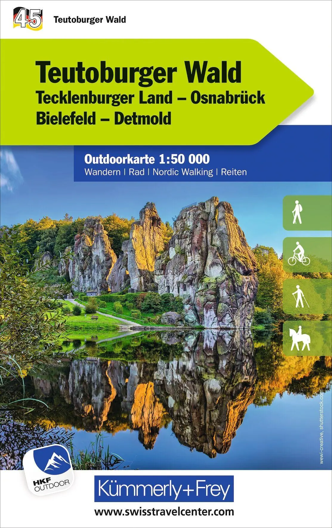 Cover: 9783259025901 | Kümmerly+Frey Outdoorkarte Deutschland 45 Teutoburger Wald 1:50.000