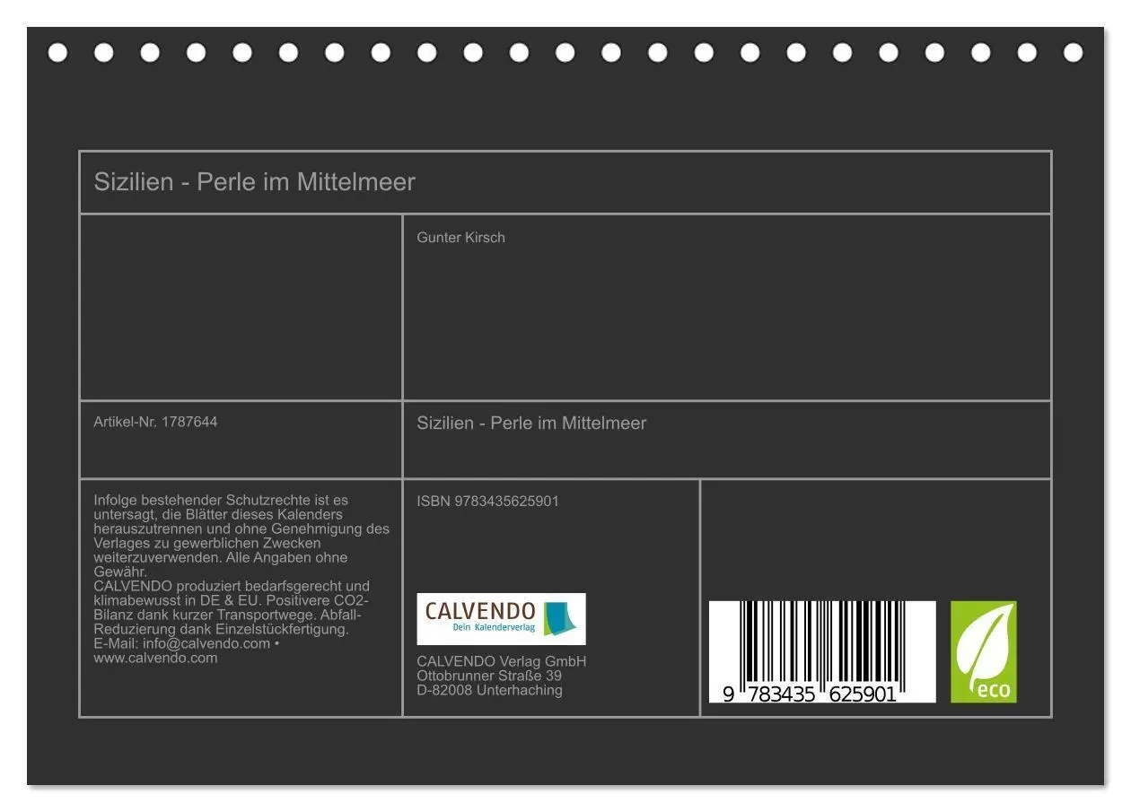 Bild: 9783435625901 | Sizilien - Perle im Mittelmeer (Tischkalender 2025 DIN A5 quer),...