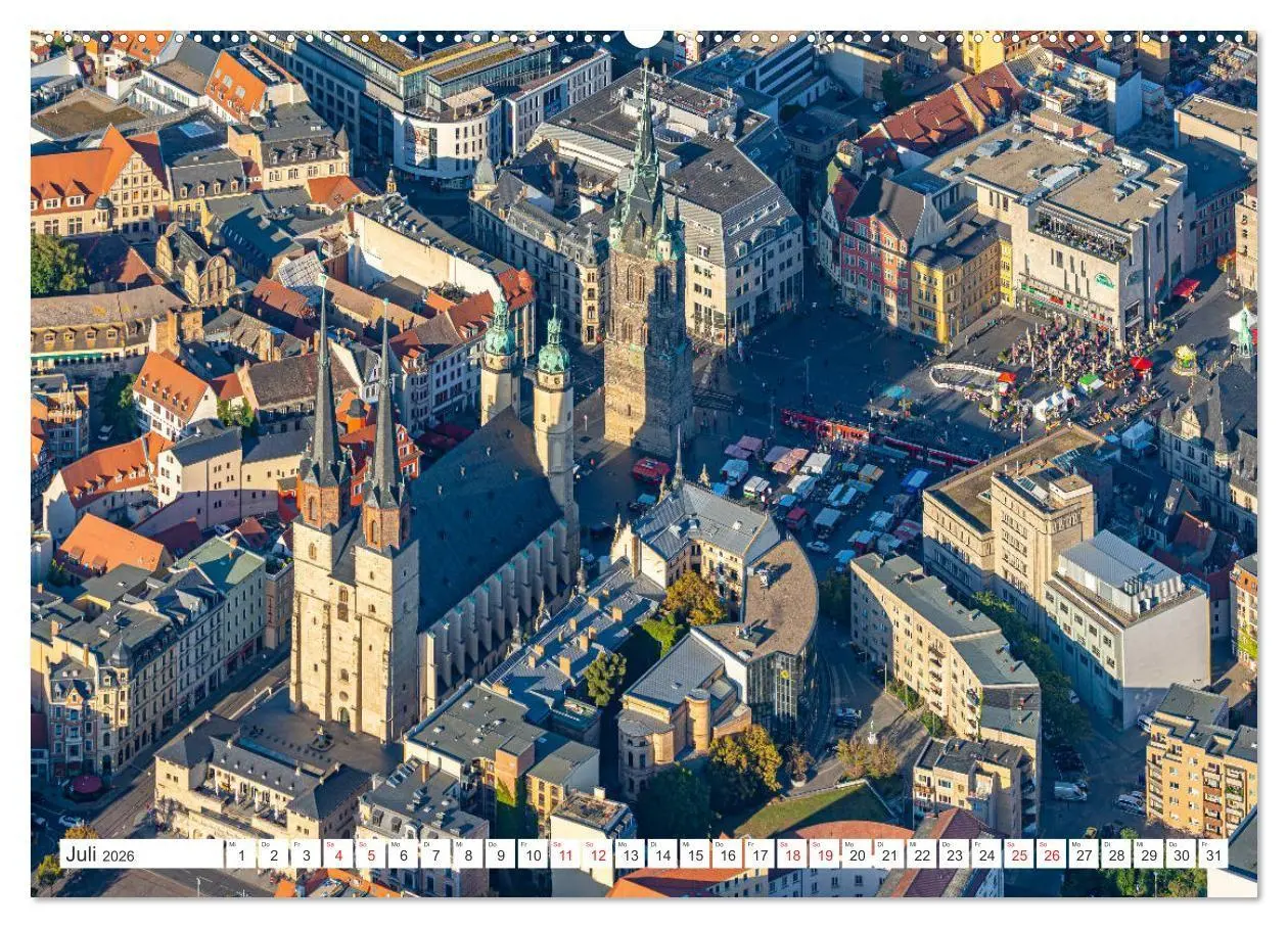 Bild: 9783516665901 | Halle an der Saale von oben (Wandkalender 2026 DIN A2 quer),...