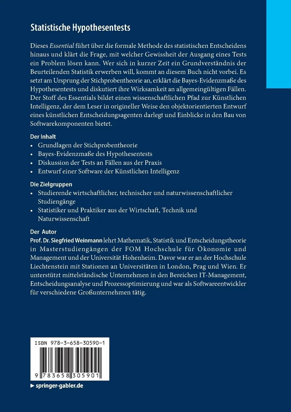 Rückseite: 9783658305901 | Statistische Hypothesentests | Bausteine der Künstlichen Intelligenz