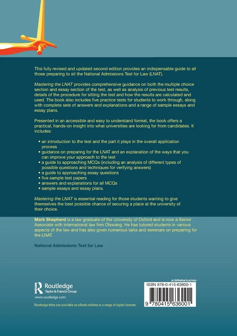 Rückseite: 9780415636001 | Mastering the National Admissions Test for Law | Mark Shepherd | Buch