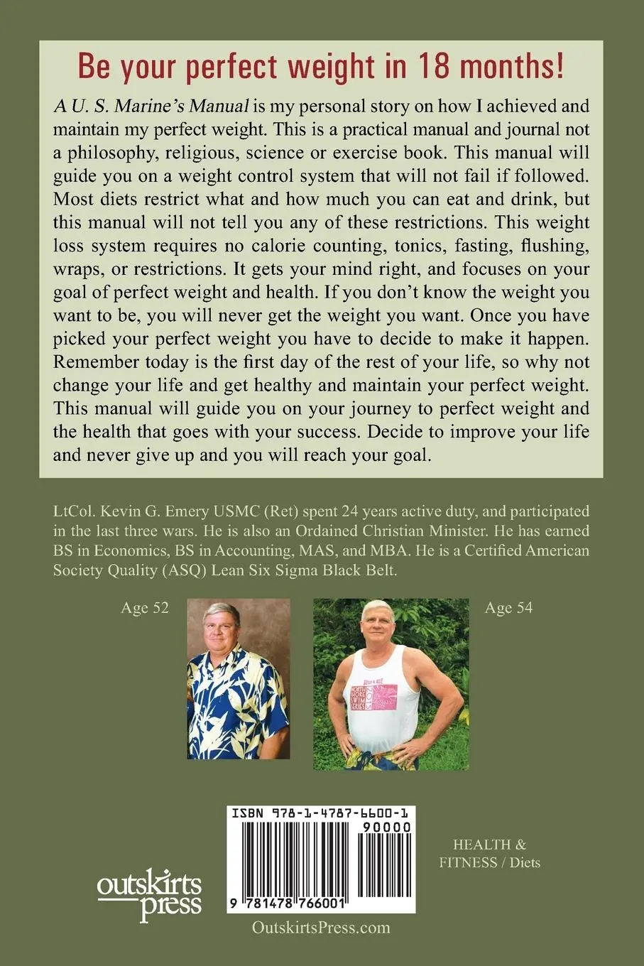 Rückseite: 9781478766001 | A U S Marine's Manual for Perfect Weight | Ret | Taschenbuch | 2015