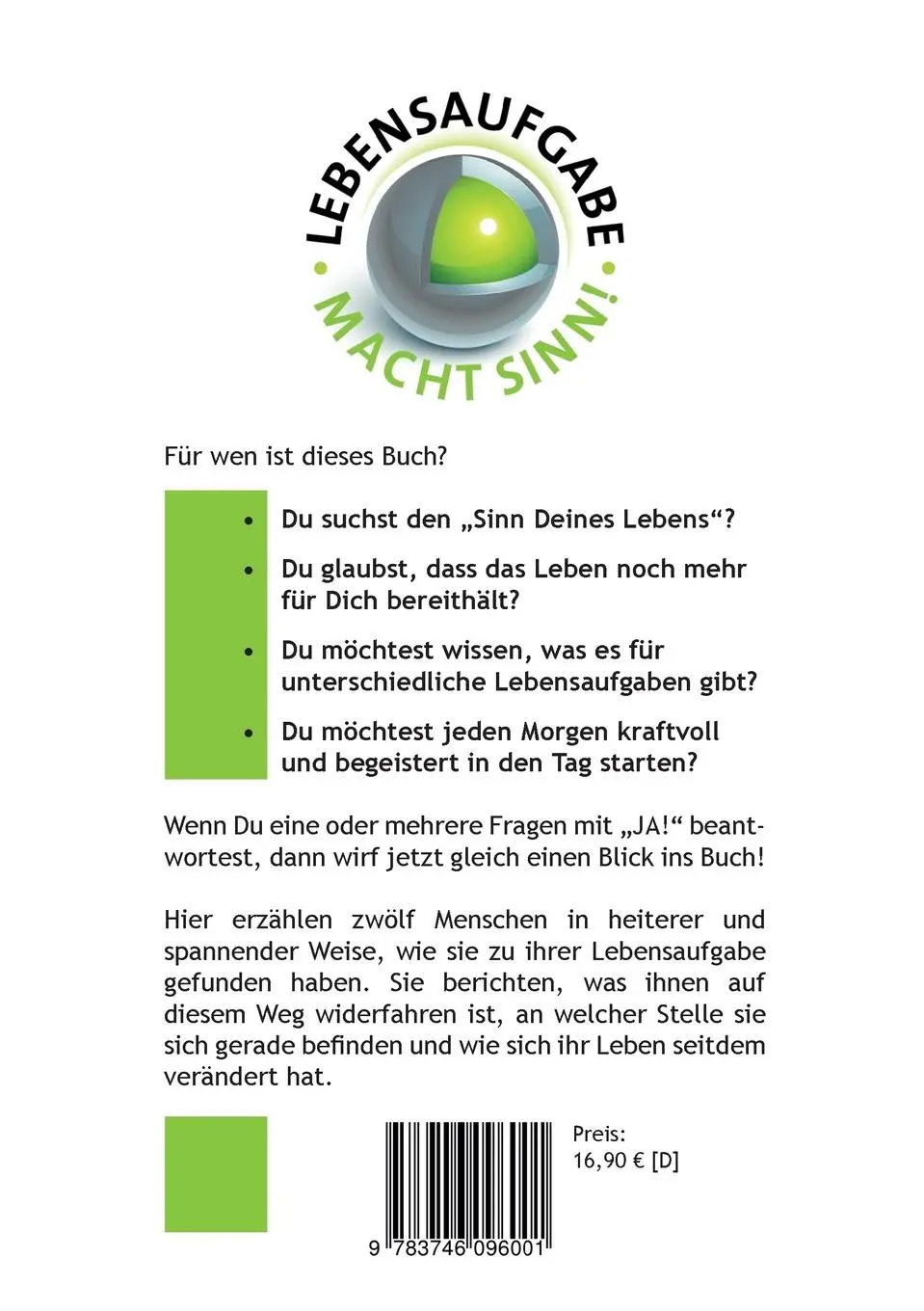 Rückseite: 9783746096001 | Lebensaufgaben - 12 konkrete Beispiele | Alexander Knebel (u. a.)