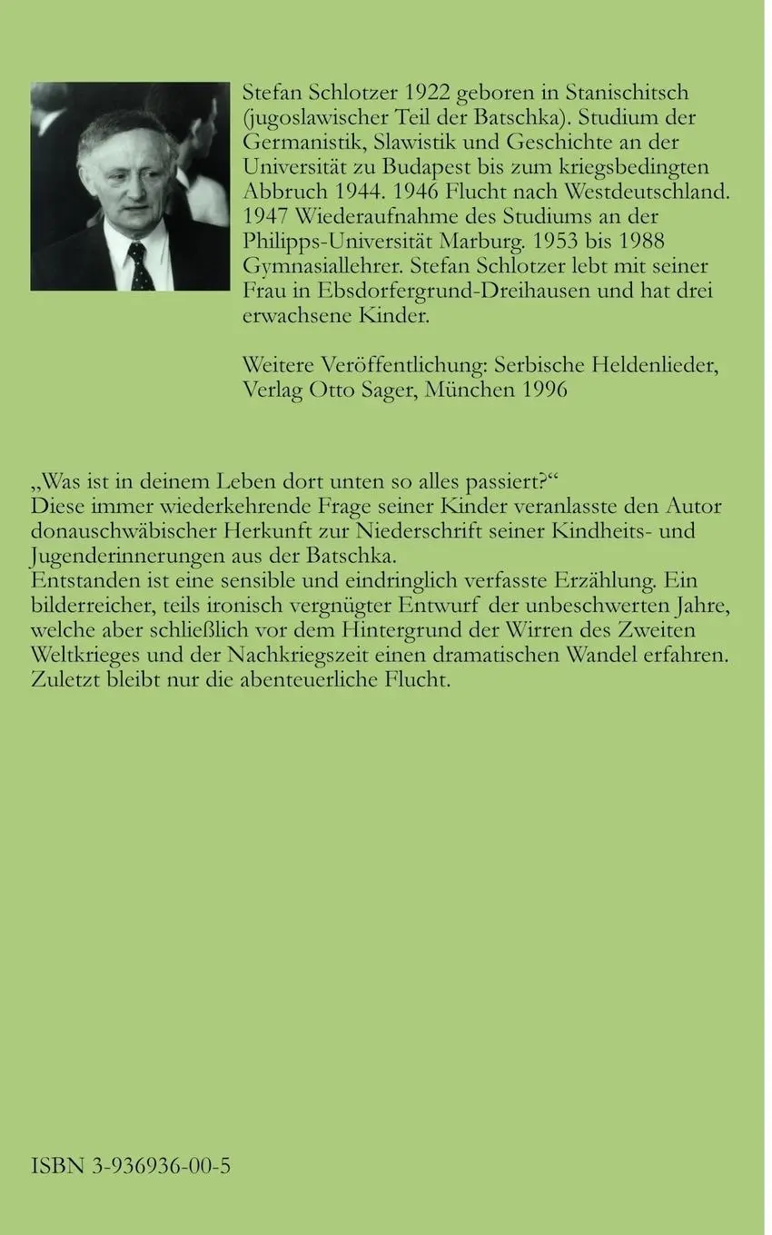 Rückseite: 9783936936001 | Der große Zigeuner | Kindheit und Jugend in Pannonien | Schlotzer