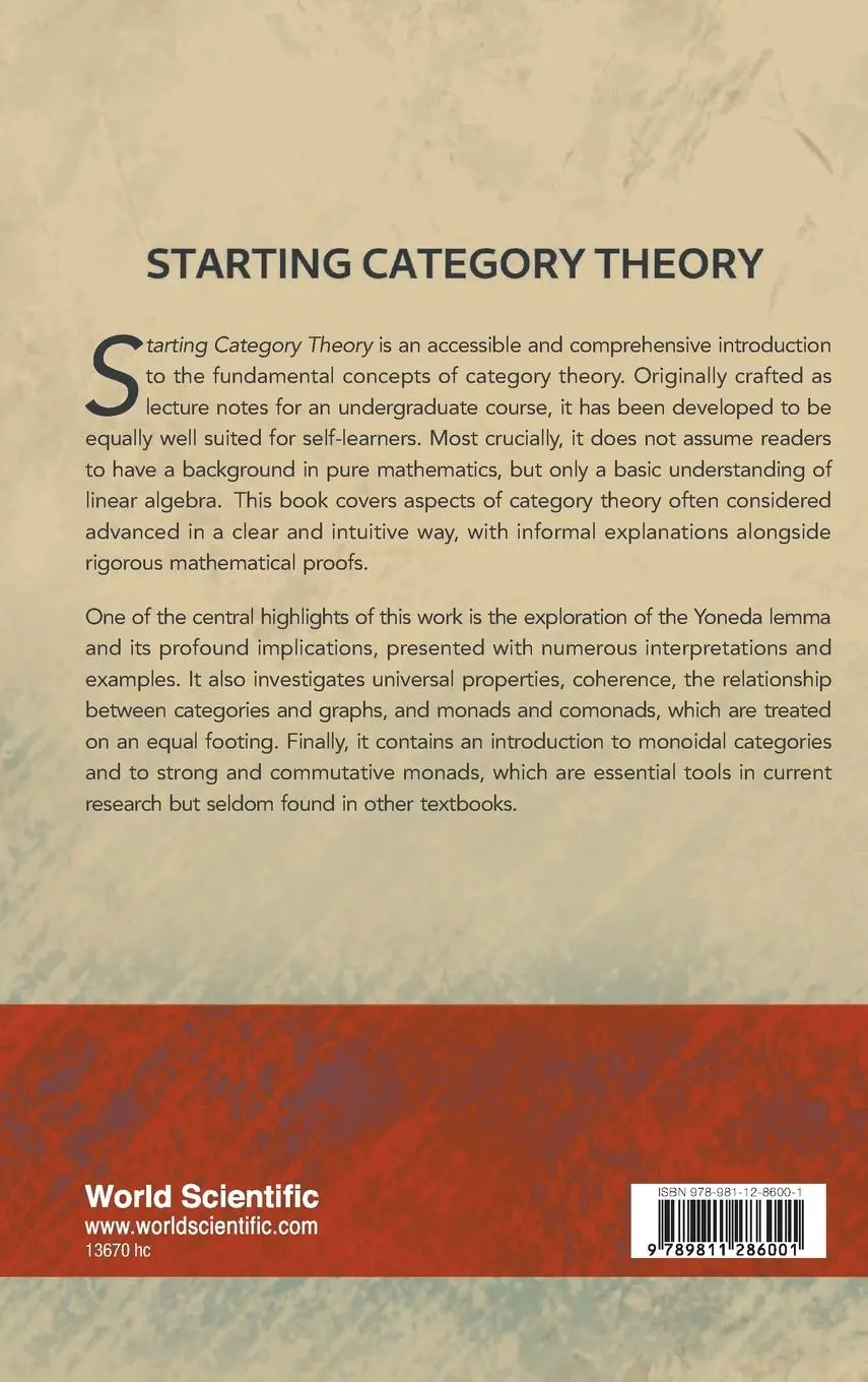 Rückseite: 9789811286001 | STARTING CATEGORY THEORY | Paolo Perrone | Buch | Englisch | 2024