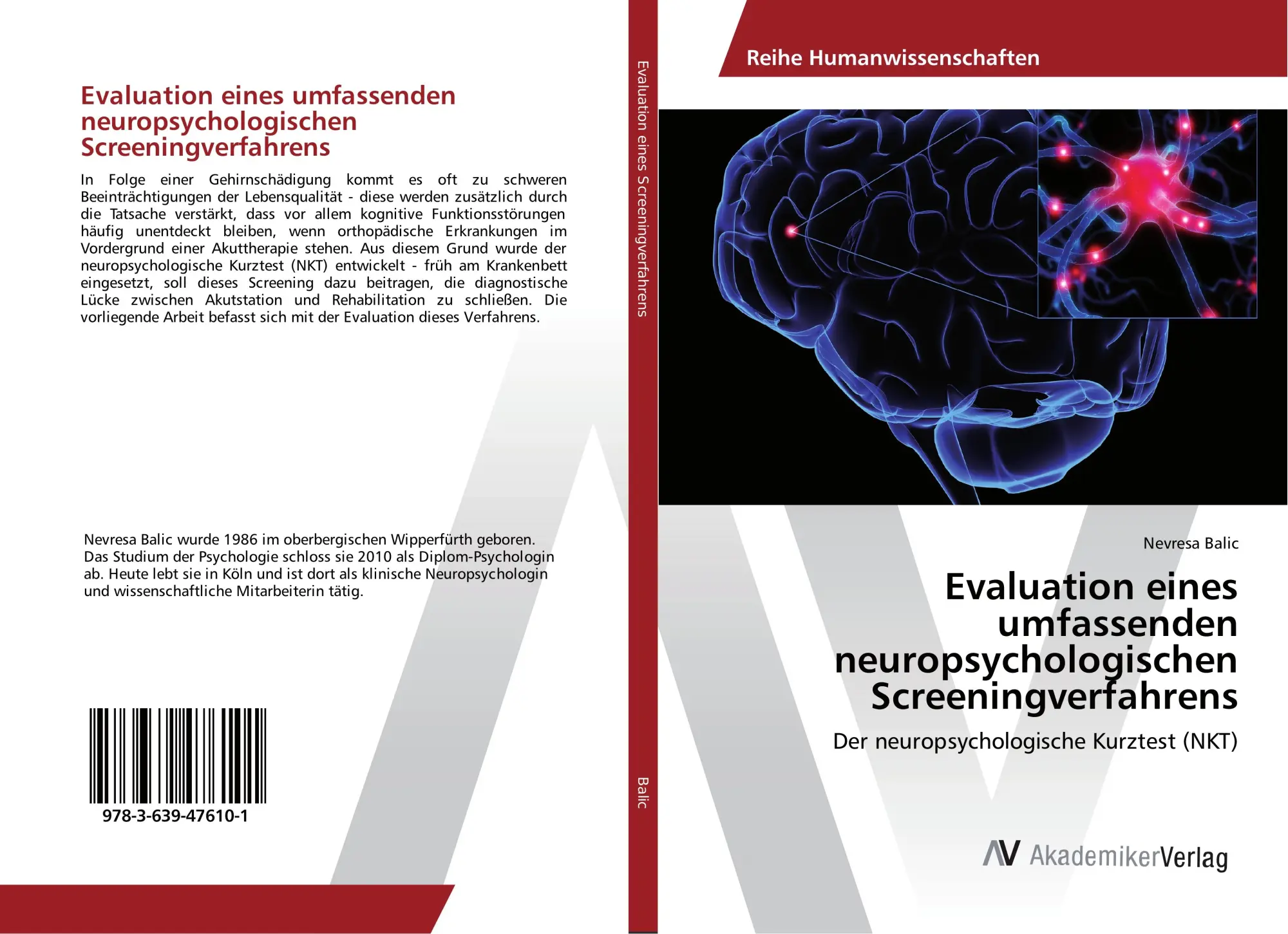 Cover: 9783639476101 | Evaluation eines umfassenden neuropsychologischen Screeningverfahrens