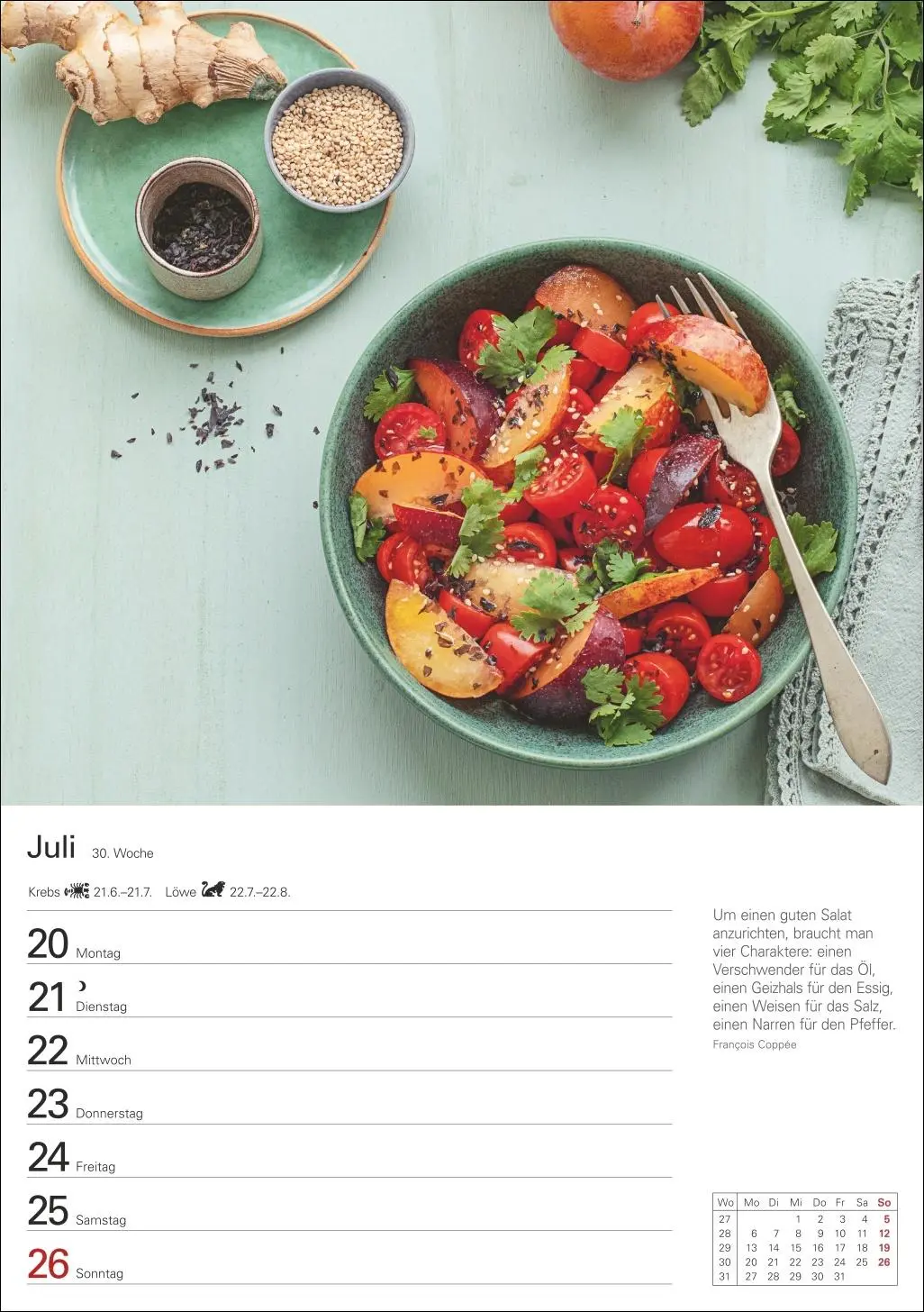 Bild: 9783840036101 | Küchenkalender Wochenplaner 2026 - 53 inspirierende Fotografien | 2026