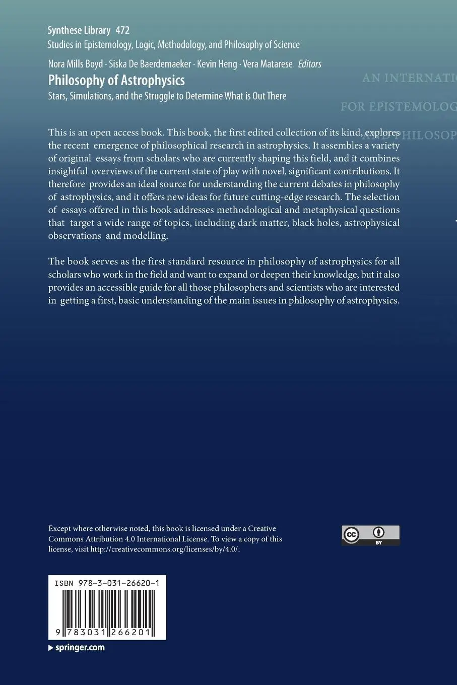 Rückseite: 9783031266201 | Philosophy of Astrophysics | Nora Mills Boyd (u. a.) | Taschenbuch