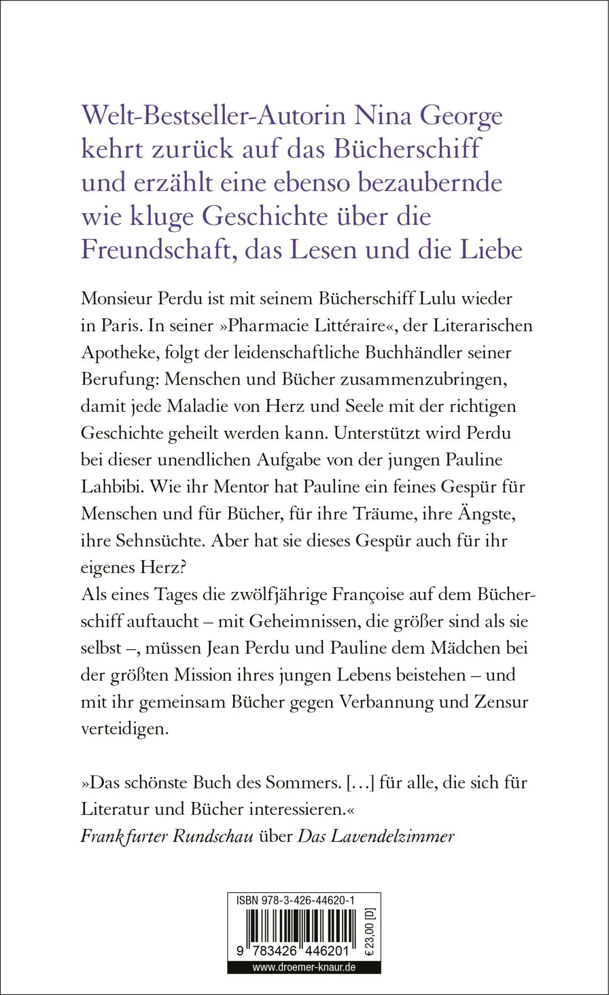Rückseite: 9783426446201 | Die geheime Sehnsucht der Bücher | Roman | Nina George | Buch | 336 S.