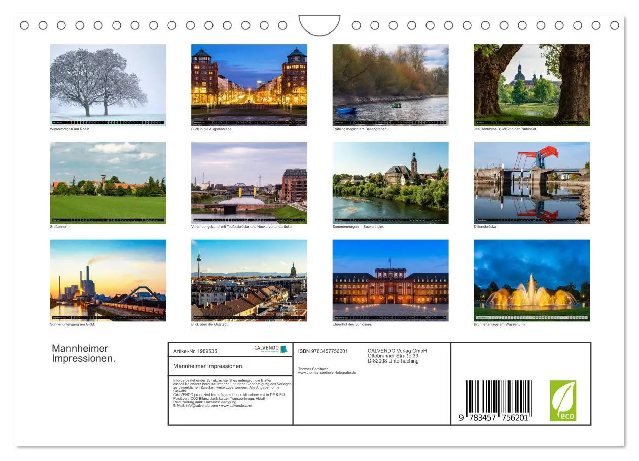 Bild: 9783457756201 | Mannheimer Impressionen. (Wandkalender 2026 DIN A4 quer), CALVENDO...