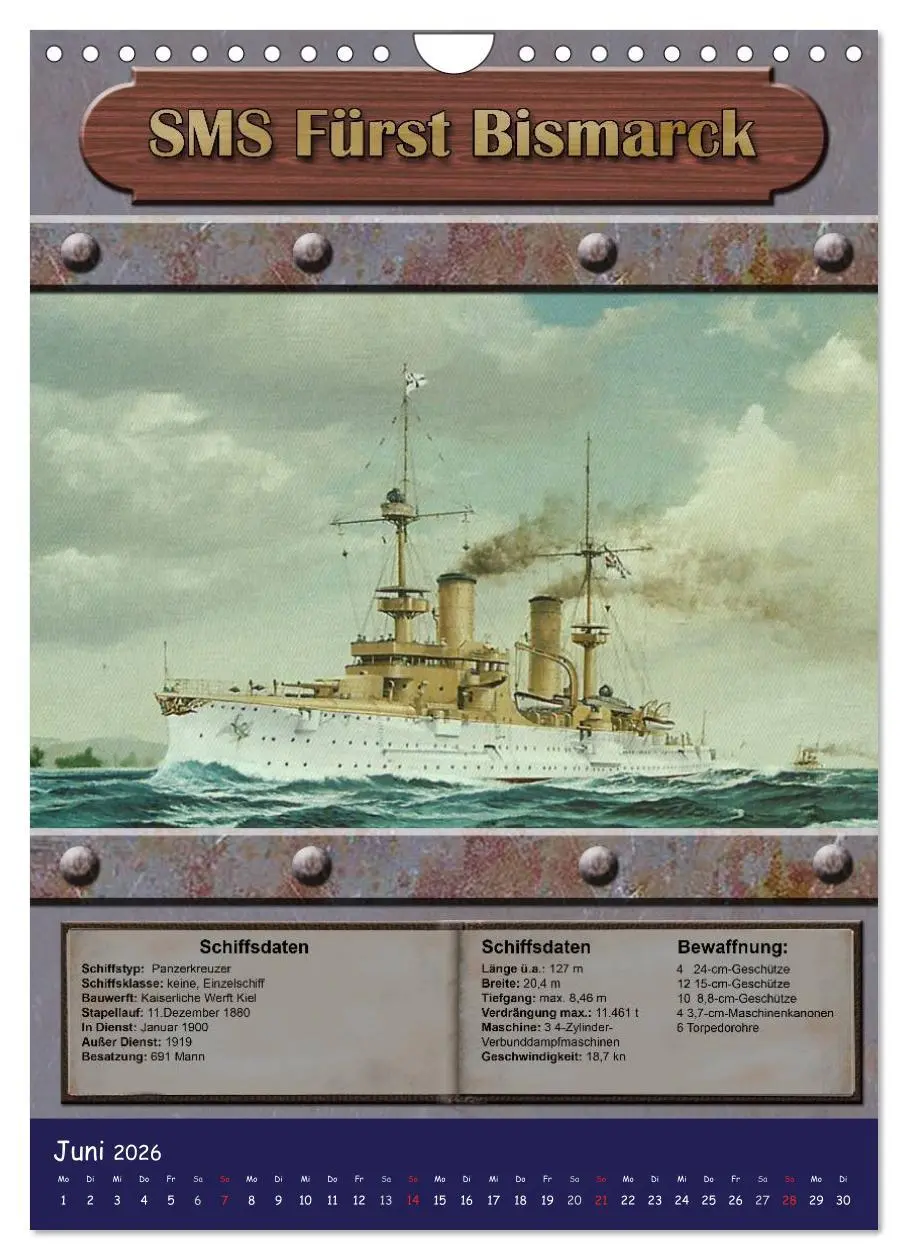 Bild: 9783516466201 | Die kaiserliche Marine 1871 - 1918 (Wandkalender 2026 DIN A4 hoch),...