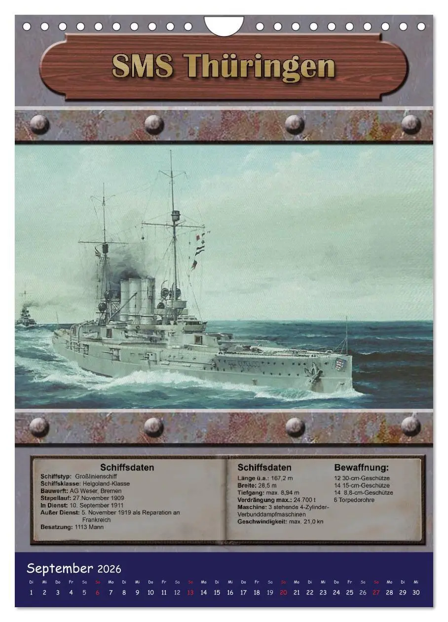 Bild: 9783516466201 | Die kaiserliche Marine 1871 - 1918 (Wandkalender 2026 DIN A4 hoch),...