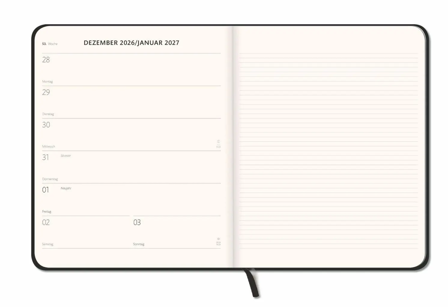 Bild: 9783756416301 | Kombitimer schwarz groß 2027 | Heye | Kalender | Bürokalender Heye