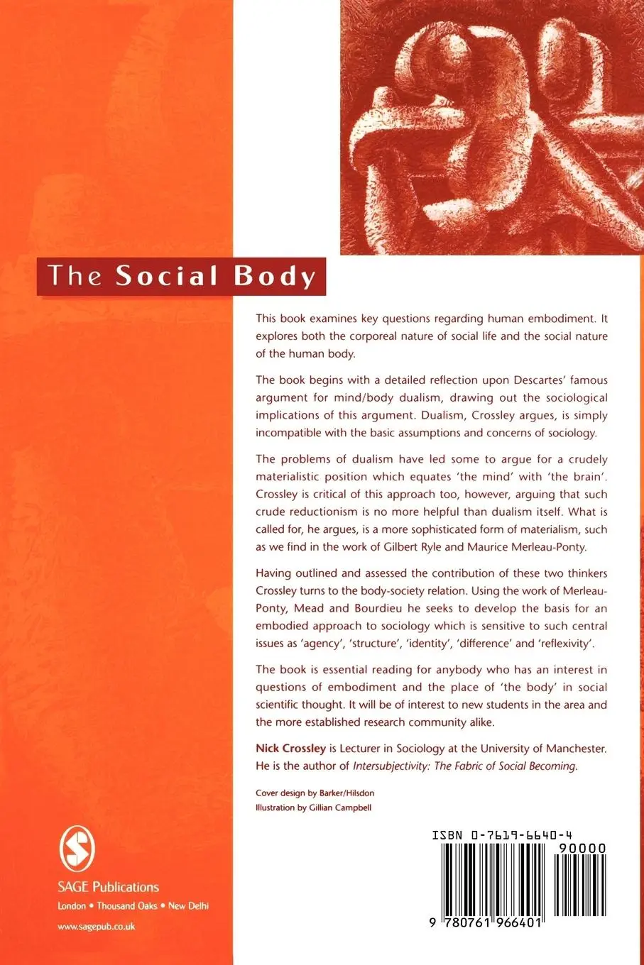 Rückseite: 9780761966401 | The Social Body | Habit, Identity and Desire | Nick Crossley | Buch