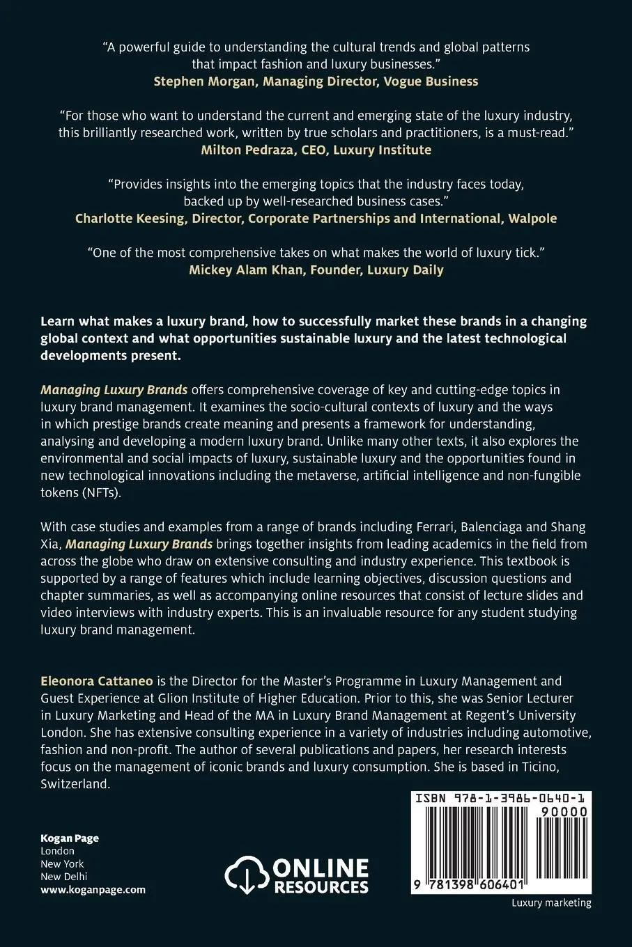 Rückseite: 9781398606401 | Managing Luxury Brands | Eleonora Cattaneo | Taschenbuch | Englisch