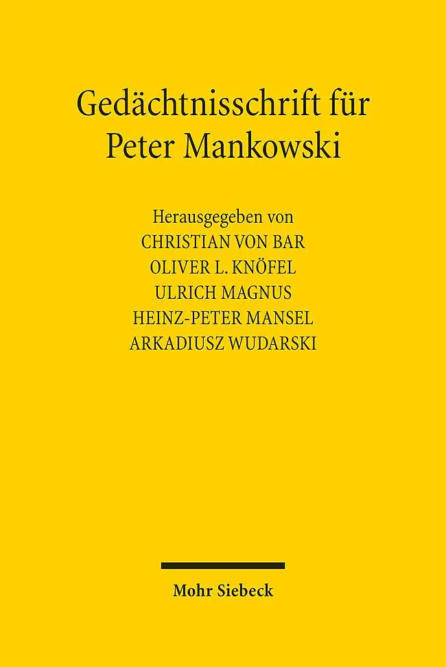 Cover: 9783161626401 | Gedächtnisschrift für Peter Mankowski | Christian Von Bar (u. a.)
