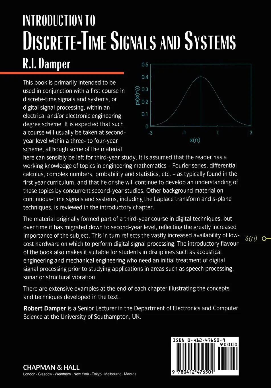 Rückseite: 9780412476501 | Introduction to Discrete-time Signals and Systems | R. I. Damper