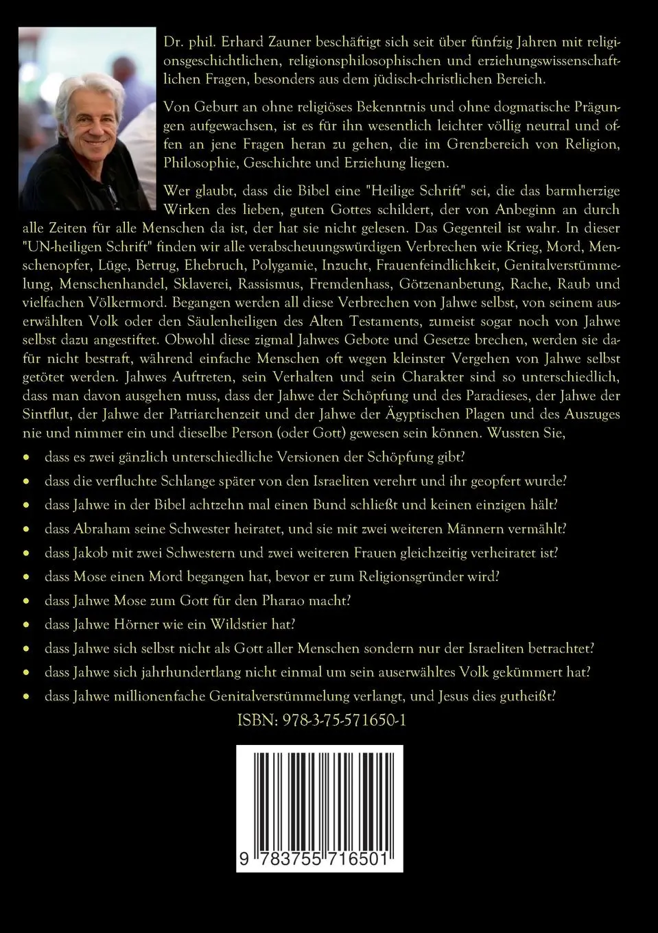 Rückseite: 9783755716501 | Die unheilige Schrift: Die Kriminalgeschichte von Jahwe und seinem...