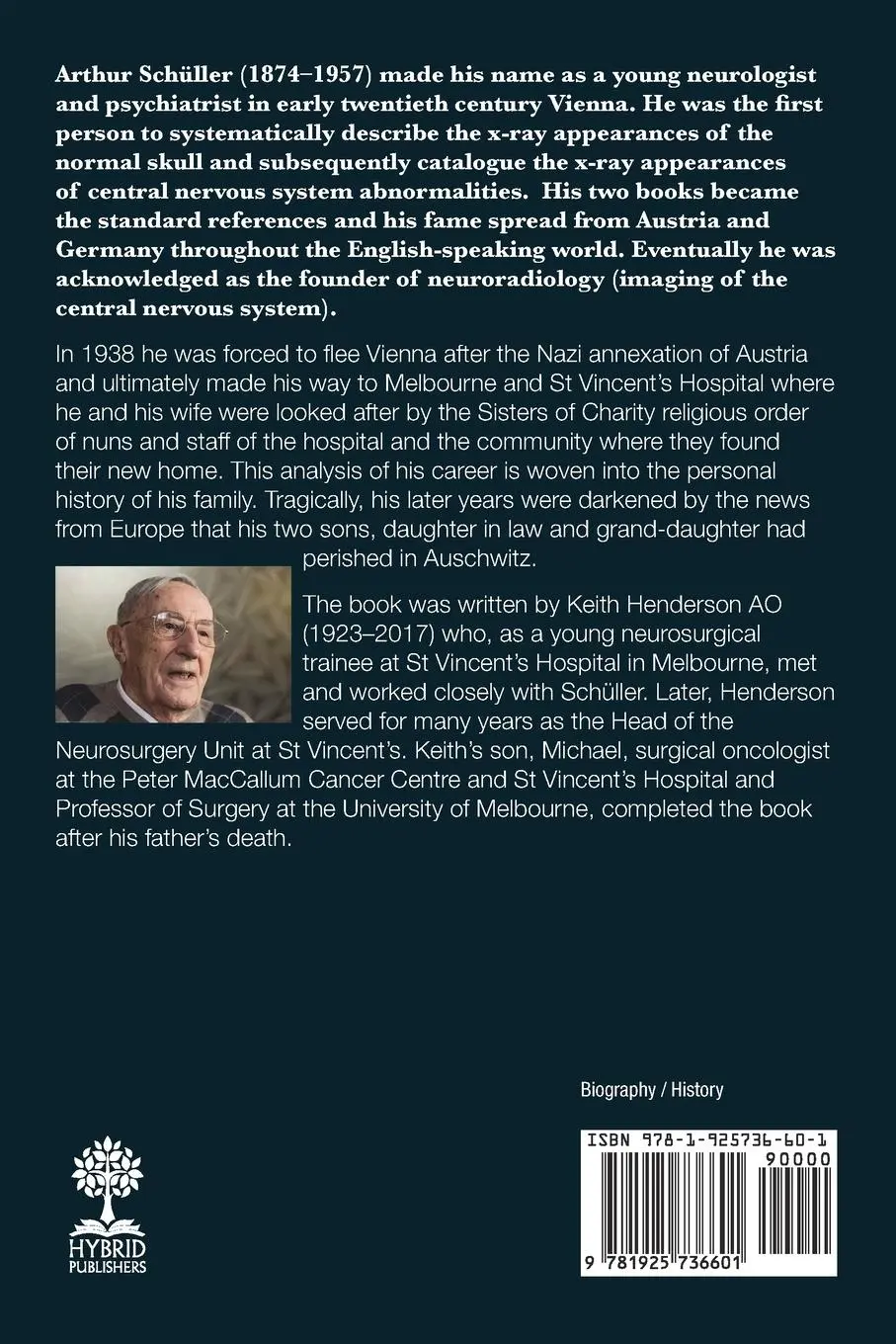 Rückseite: 9781925736601 | Arthur Schüller | Founder of Neuroradiology: A Life on Two Continents