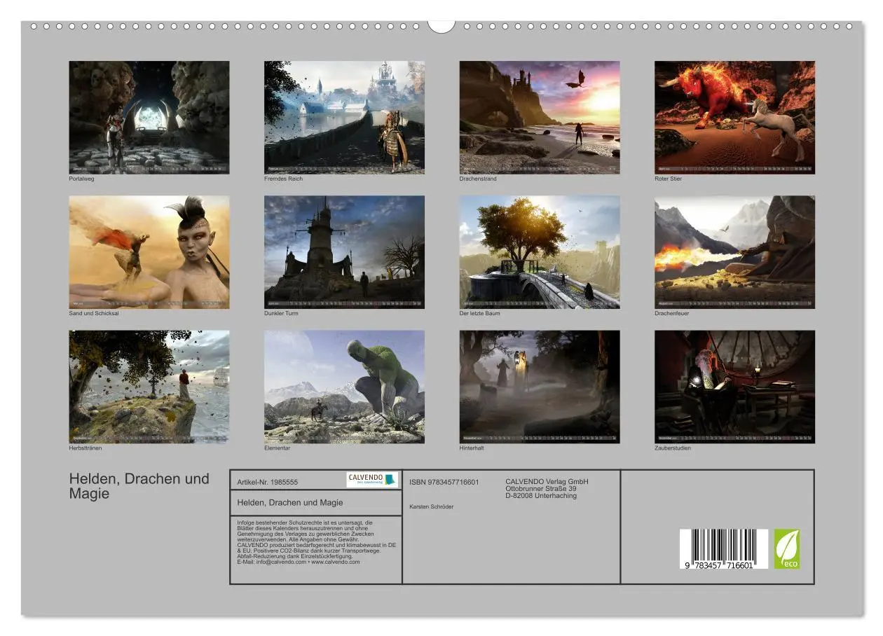 Bild: 9783457716601 | Helden, Drachen und Magie (hochwertiger Premium Wandkalender 2026...