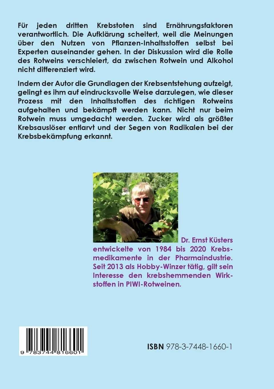 Rückseite: 9783744816601 | Mit Rotwein gegen Krebs | Wie die richtigen Naturstoffe helfen | Buch