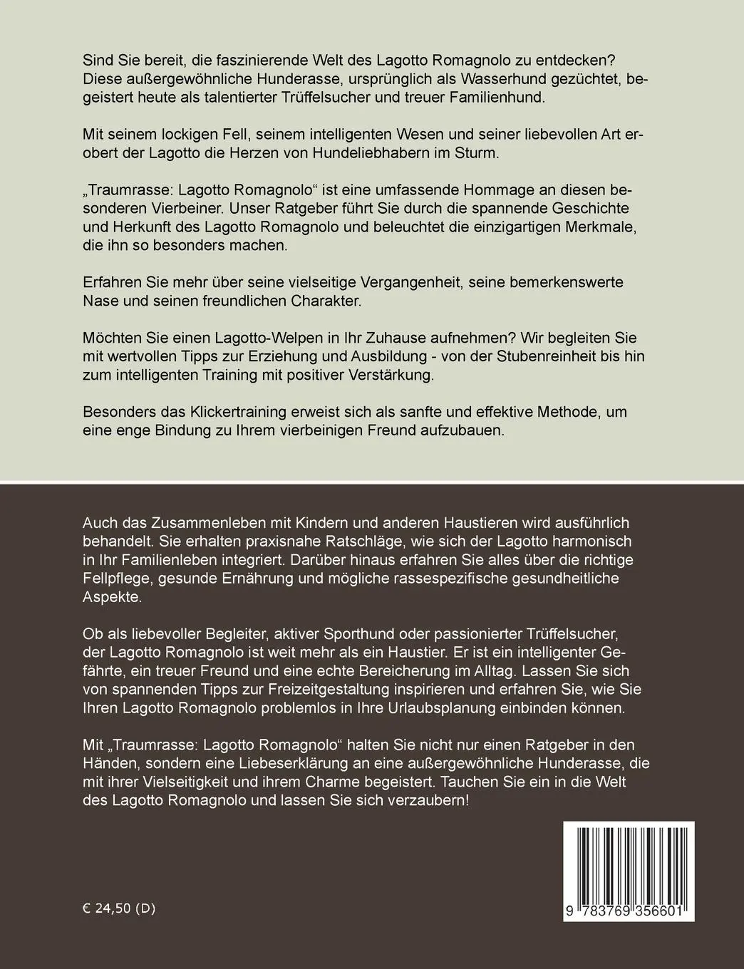 Rückseite: 9783769356601 | Traumrasse Lagotto Romagnolo | Andrea Wege | Taschenbuch | 184 S.