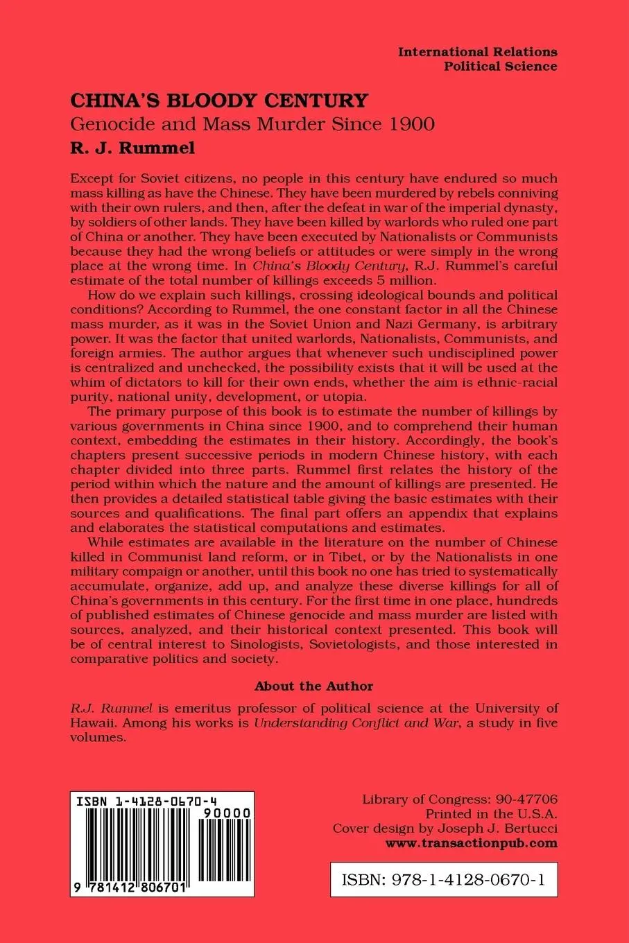 Rückseite: 9781412806701 | China's Bloody Century | Genocide and Mass Murder Since 1900 | Rummel