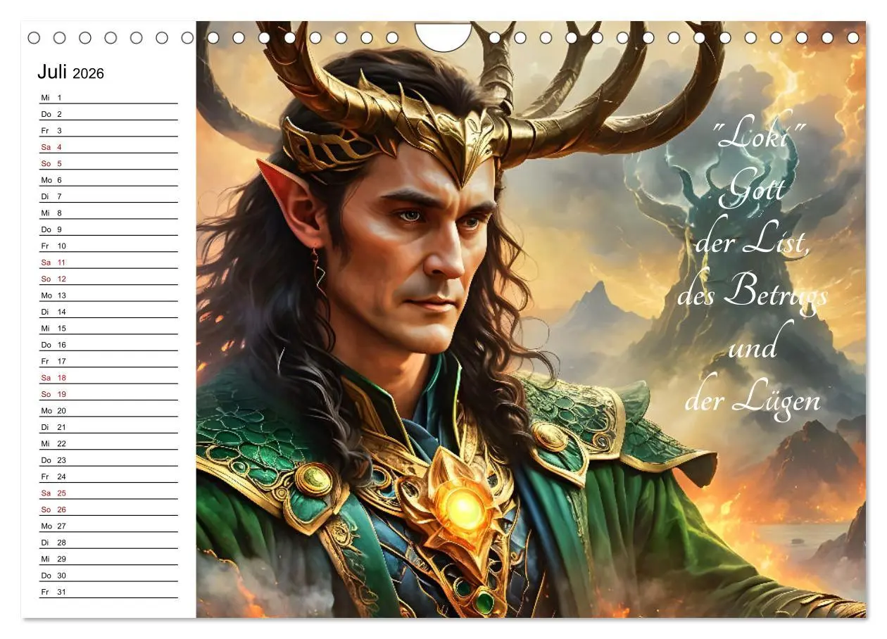 Bild: 9783457326701 | Unsterbliche Mythen des Nordens (Wandkalender 2026 DIN A4 quer),...