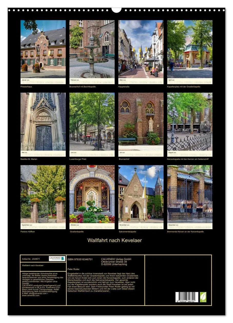 Bild: 9783516346701 | Wallfahrt nach Kevelaer (Wandkalender 2026 DIN A2 hoch), CALVENDO...