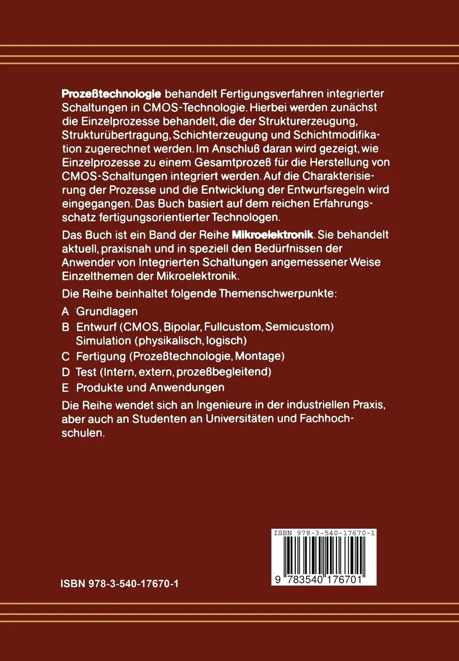 Rückseite: 9783540176701 | Prozeßtechnologie | Günter Schumicki (u. a.) | Taschenbuch | xvi