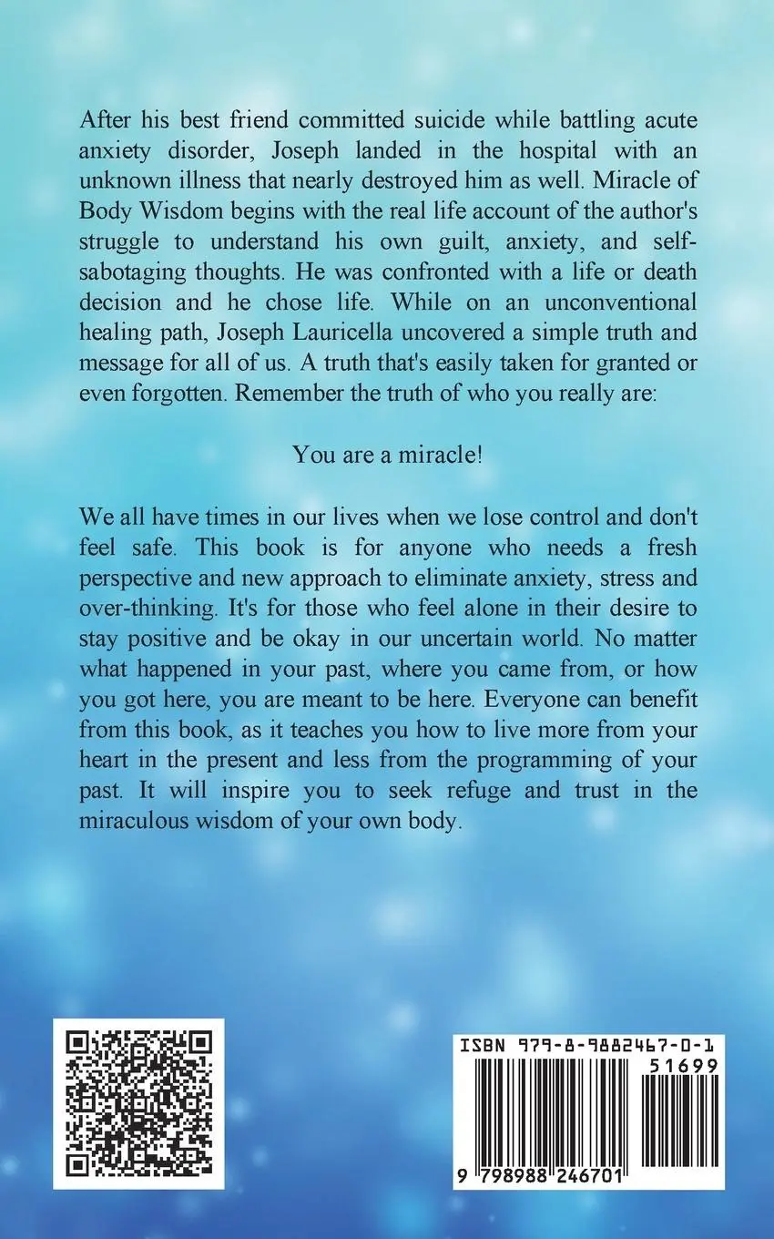 Rückseite: 9798988246701 | Miracle of Body Wisdom | Joseph Lauricella | Taschenbuch | Englisch