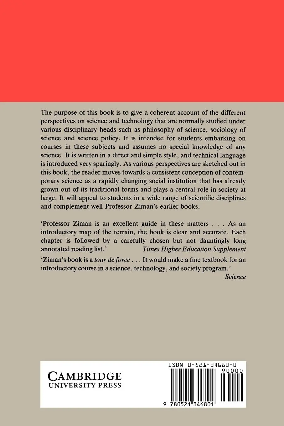 Rückseite: 9780521346801 | An Introduction to Science Studies | J. M. Ziman | Taschenbuch | 1987