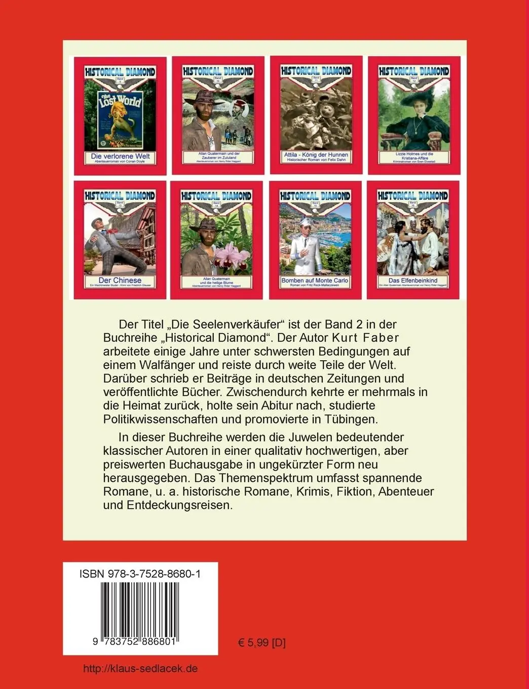 Rückseite: 9783752886801 | Die Seelenverkäufer | Abenteuerroman | Kurt Faber | Taschenbuch | 2021