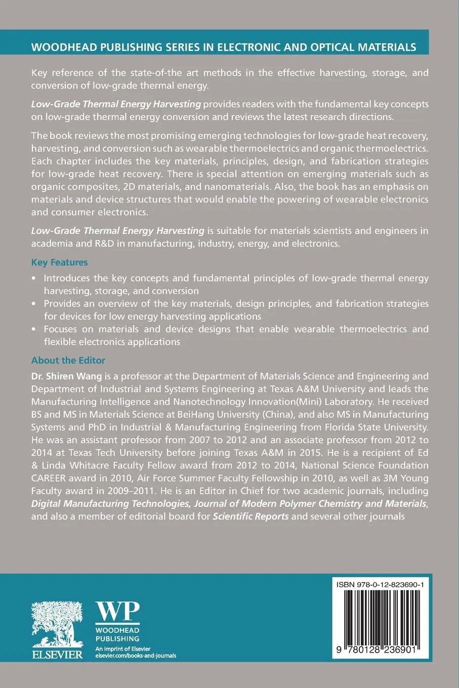 Rückseite: 9780128236901 | Low-Grade Thermal Energy Harvesting | Shiren Wang | Taschenbuch | 2022