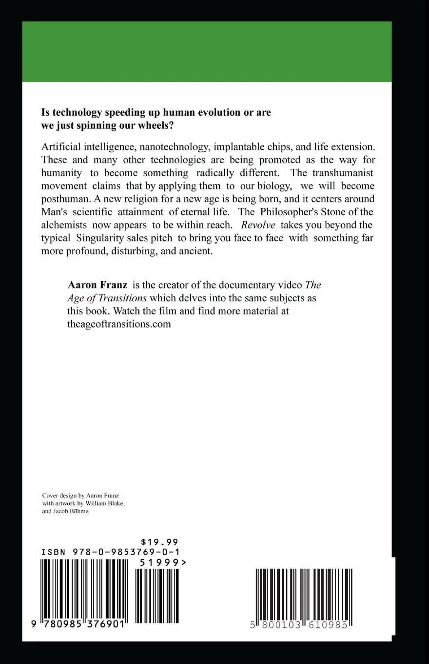 Rückseite: 9780985376901 | Revolve | Man's Scientific Rise to Godhood | Aaron Franz | Taschenbuch