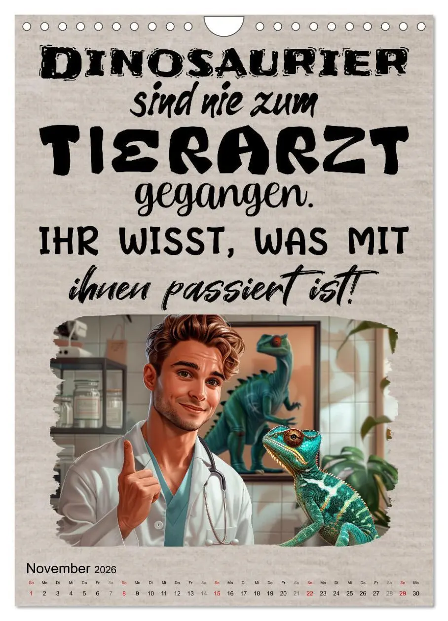 Bild: 9783516256901 | Tierarztsprüche (Wandkalender 2026 DIN A4 hoch), CALVENDO...