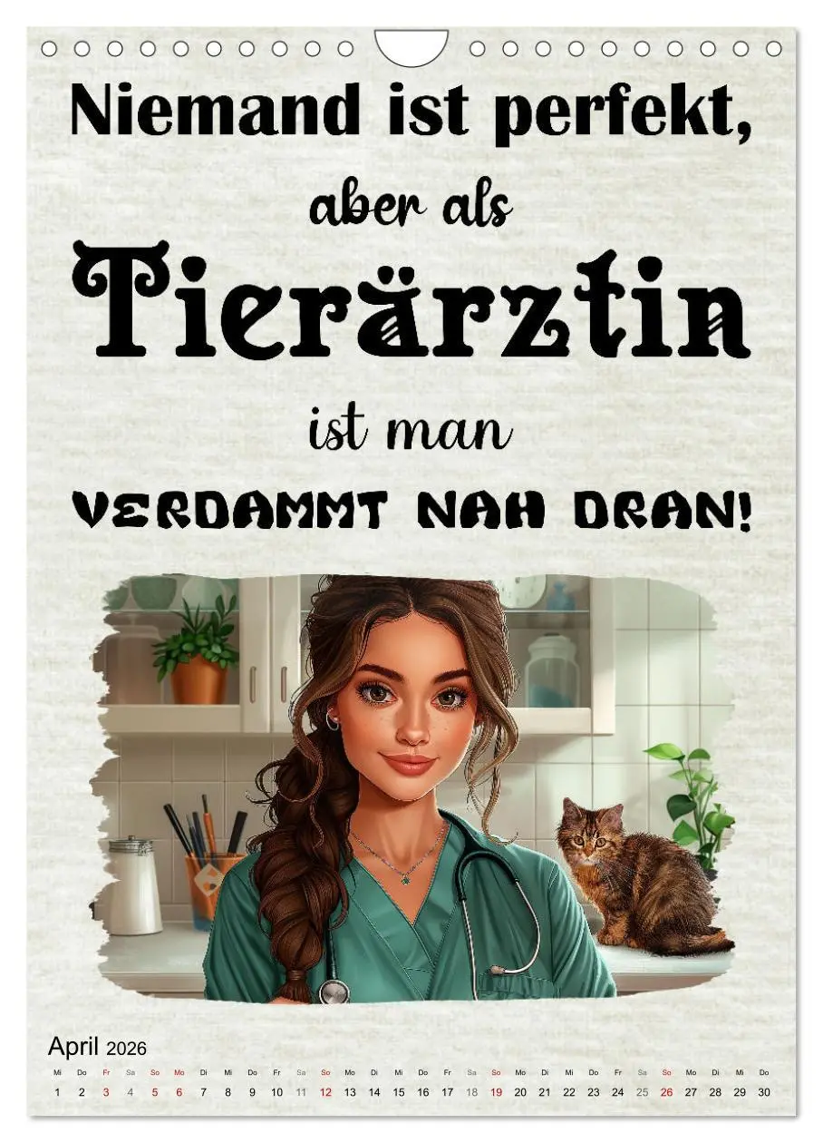 Bild: 9783516256901 | Tierarztsprüche (Wandkalender 2026 DIN A4 hoch), CALVENDO...