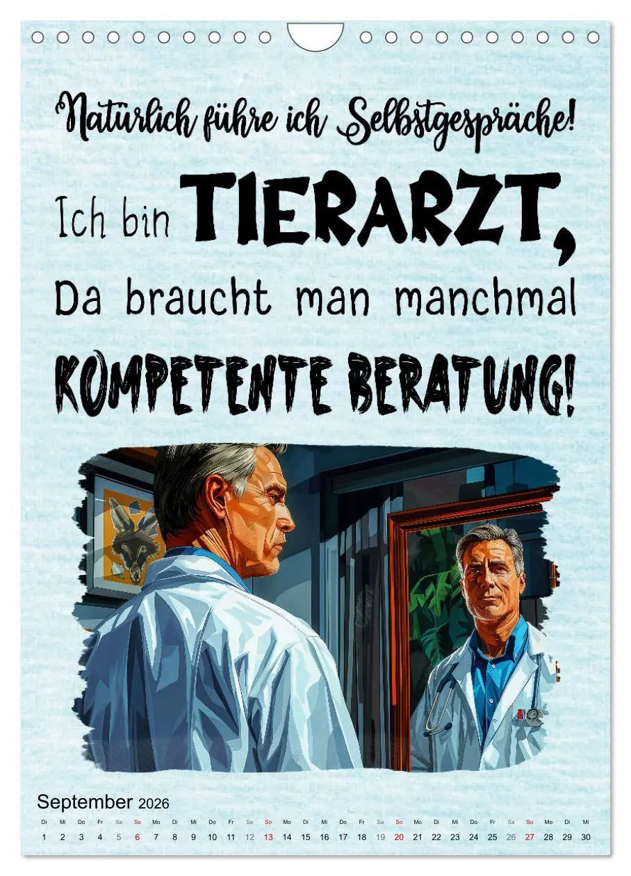 Bild: 9783516256901 | Tierarztsprüche (Wandkalender 2026 DIN A4 hoch), CALVENDO...