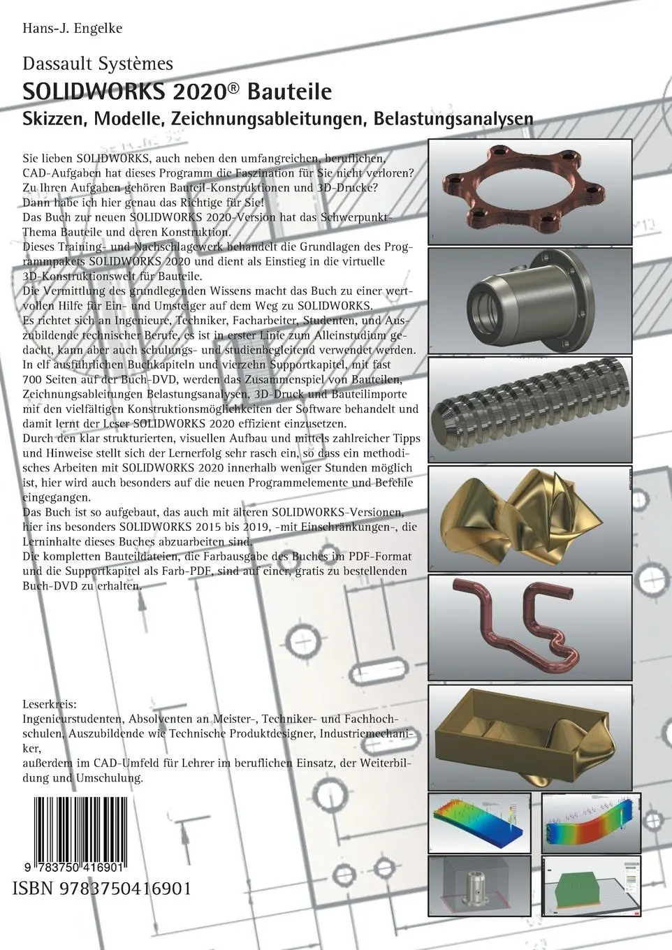 Rückseite: 9783750416901 | Solidworks 2020 Bauteile | Hans-J. Engelke | Taschenbuch | 308 S.