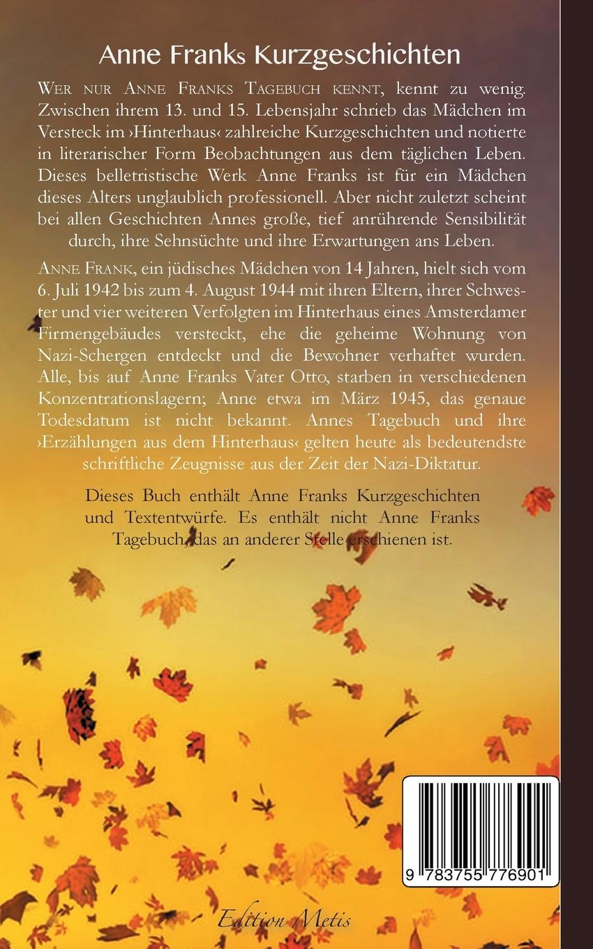 Rückseite: 9783755776901 | Anne Franks Kurzgeschichten | Anne Frank | Taschenbuch | Paperback