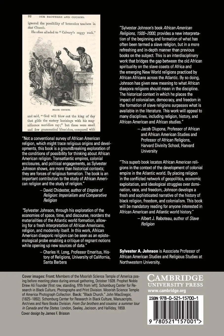 Rückseite: 9780521157001 | African American Religions, 1500-2000 | Sylvester A. Johnson | Buch