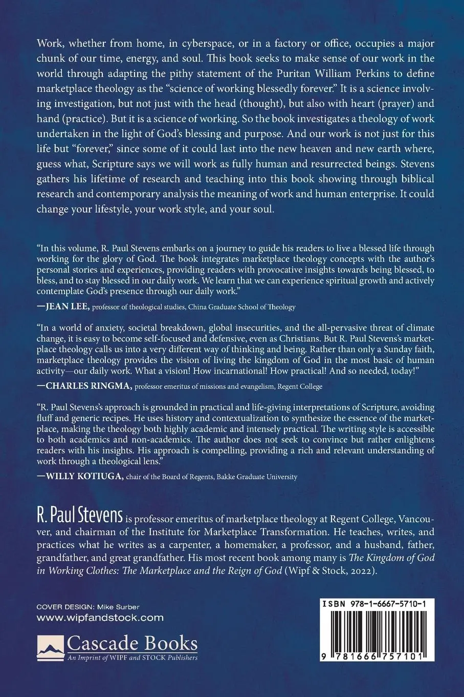 Rückseite: 9781666757101 | Working Blessedly Forever, Volume 1 | R. Paul Stevens | Taschenbuch