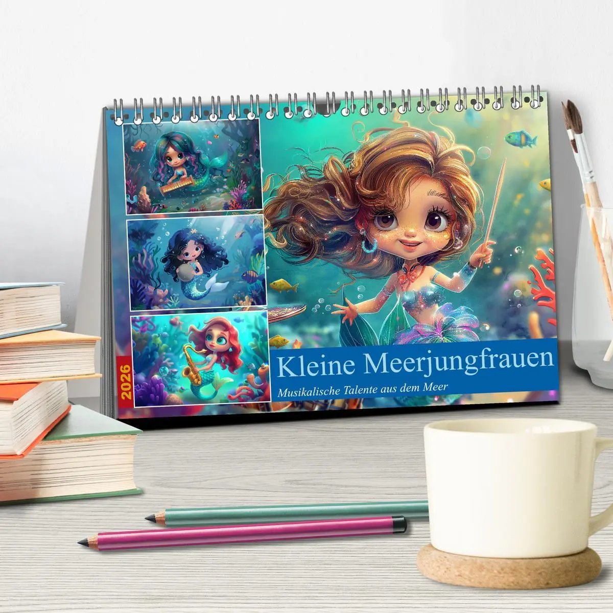 Bild: 9783457427101 | Kleine Meerjungfrauen (Tischkalender 2026 DIN A5 quer), CALVENDO...